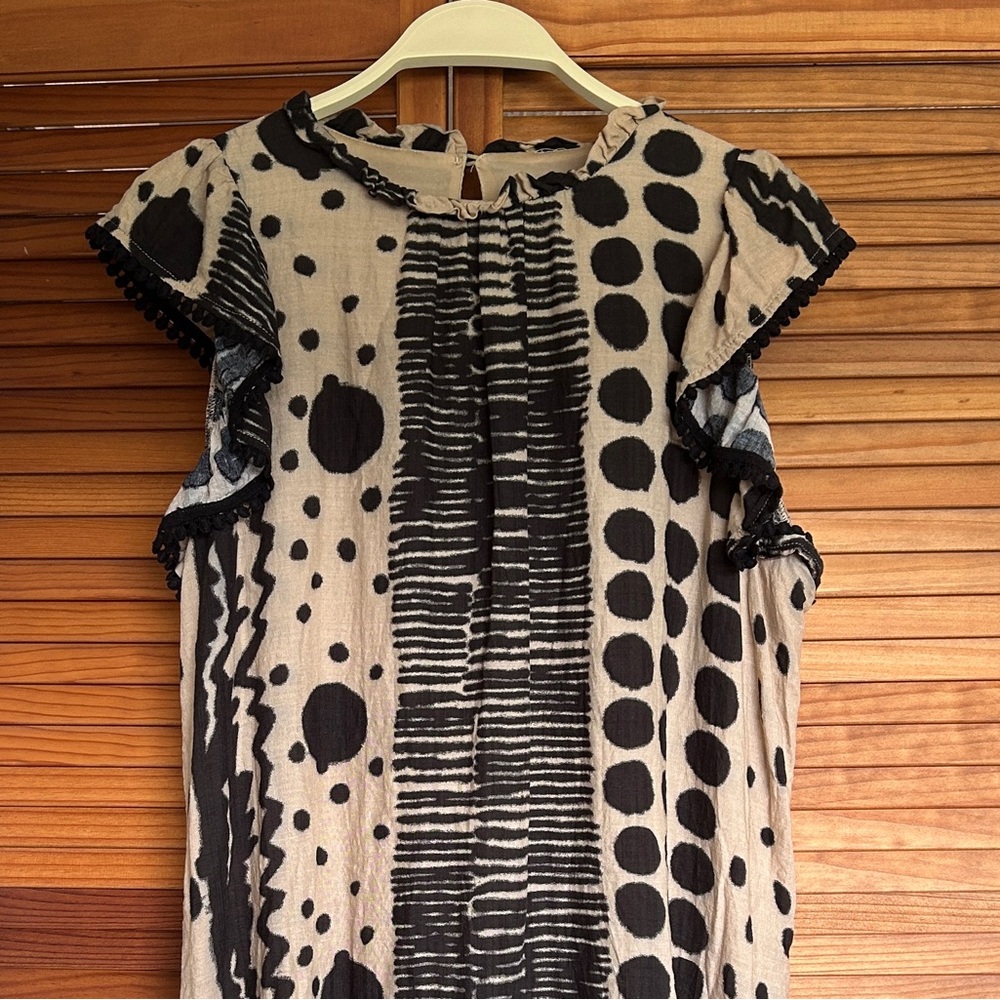 THML Black and Beige Patterned Dress  Size L